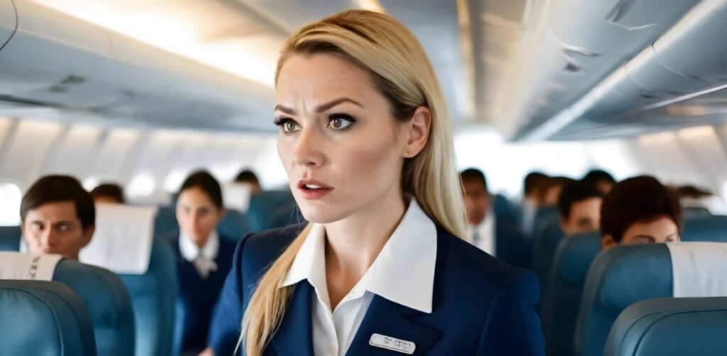 Frustrated Flight Attendant dealing with pain points